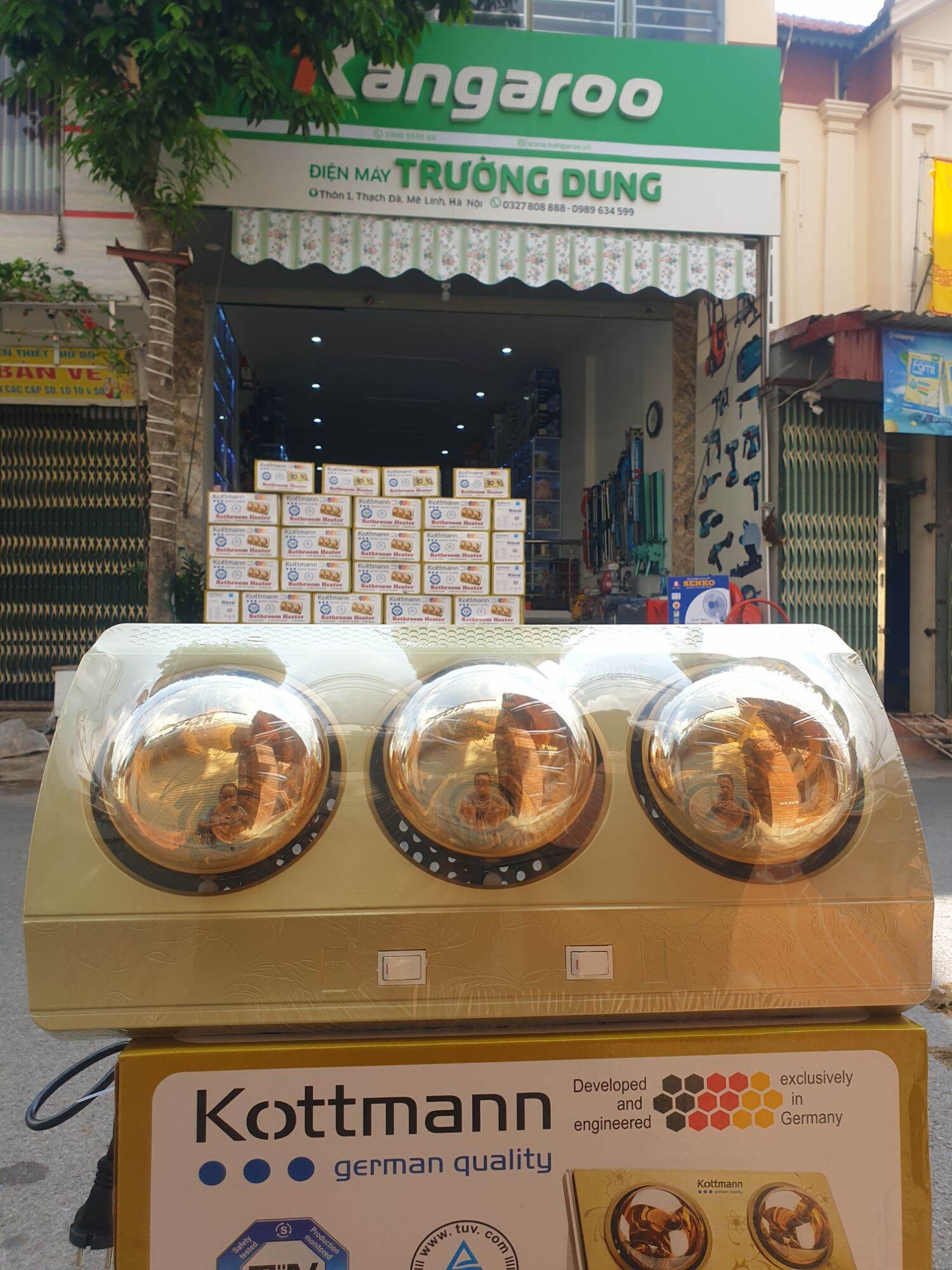 Đèn sưởi nhà tắm 2 bóng, 3 bóng cao cấp kotman chống lóa thương hiệu nhật bản sản xuất tại việt nam