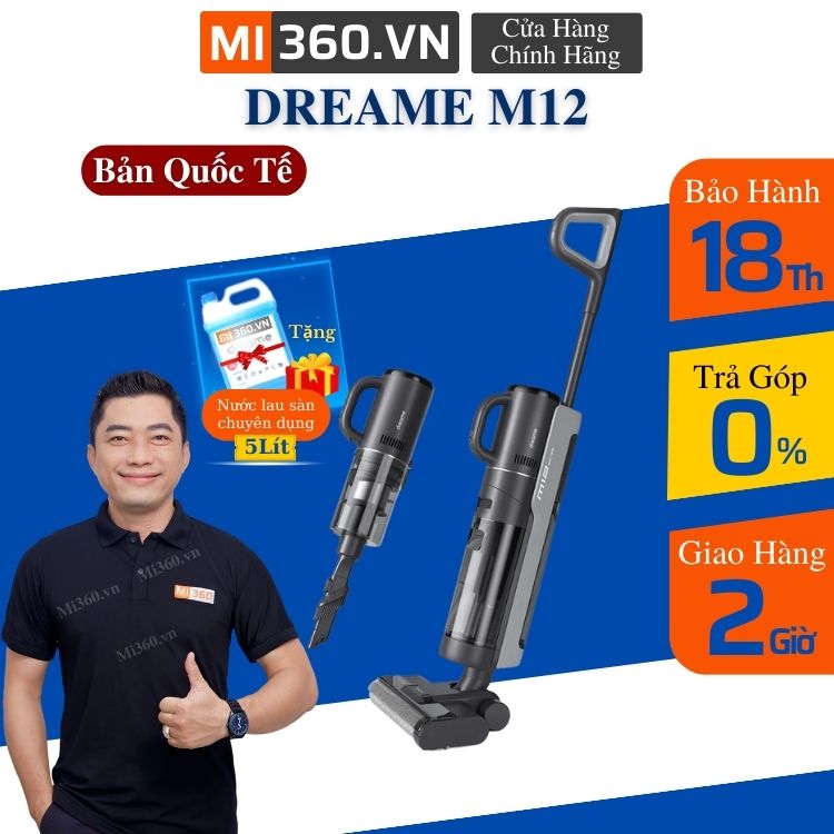Máy Hút Bụi Lau Sàn Không Dây Dreame M12 | Bản Quốc Tế | BH 18 Tháng