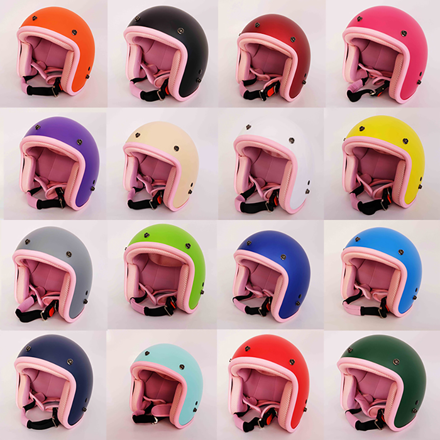 [HCM]Mũ Bảo Hiểm 3/4 Cao Cấp Lót Màu (HỒNG) Hàng Cty-Cam Kết Hàng Như Hình