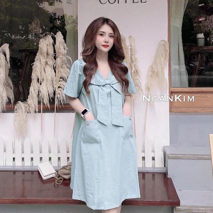 [HOÀN TIỀN ĐẾN 15%]Váy suông thắt nơ có 2 túi chất đũi lạ mắt cam kết hàng đúng mô tả chất lượng đảm bảo đa dạng mẫu mã màu sắc kích cỡ