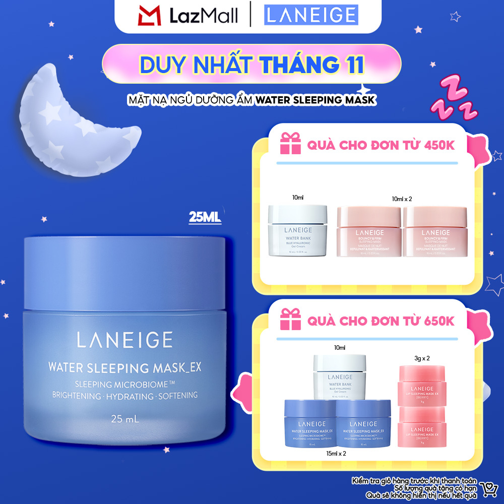 Mặt Nạ Ngủ Dưỡng Ẩm Dưỡng Sáng Da Phiên Bản Cải Tiến Laneige Water Sleeping Mask 25ml