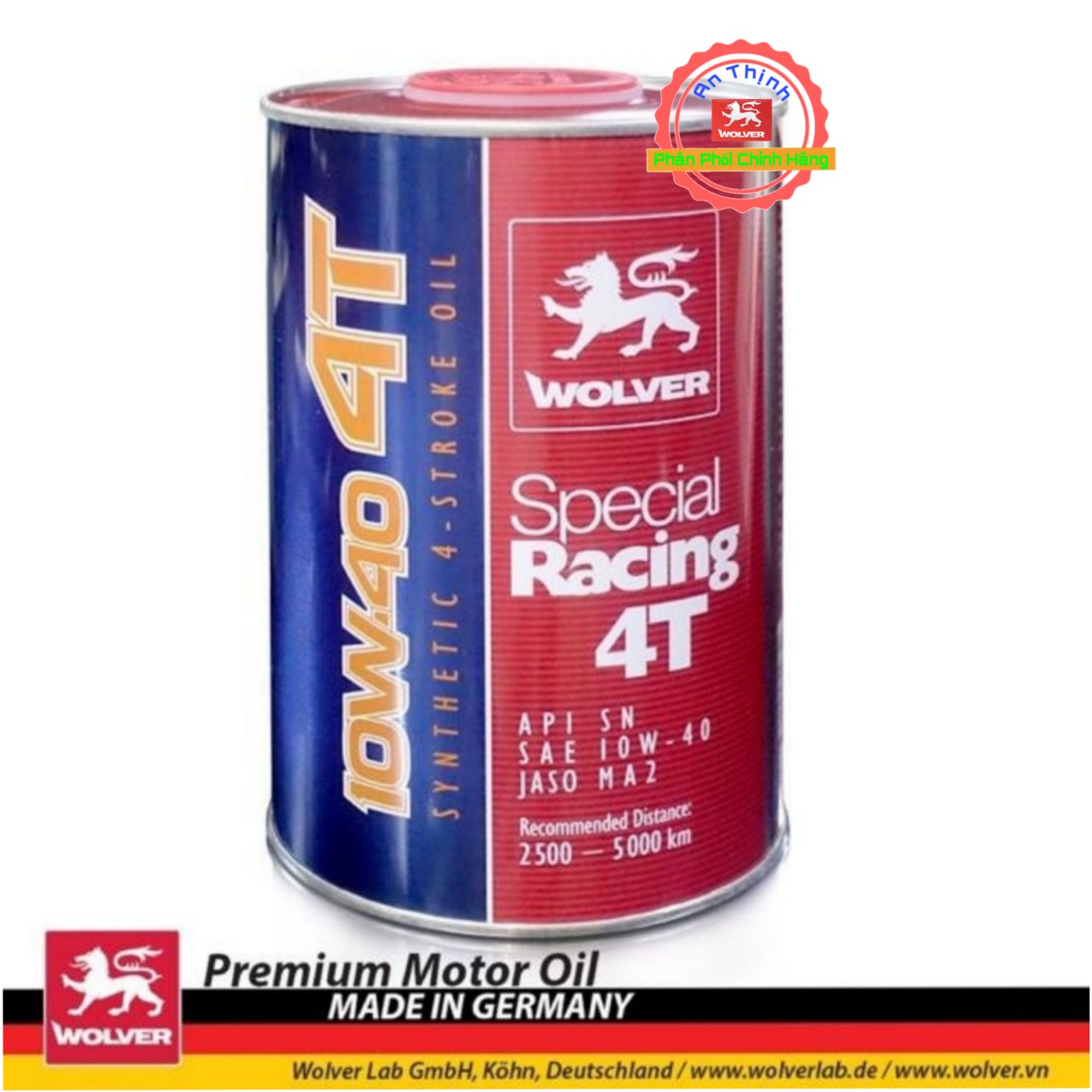 [HCM] Mẫu Mới-Nhớt Xe Số Full Tổng Hợp WOLVER SPECIAL RACING 4T 10W40 0.8L Và 1L - Nhập Khẩu Nguyên Lon Từ Đức