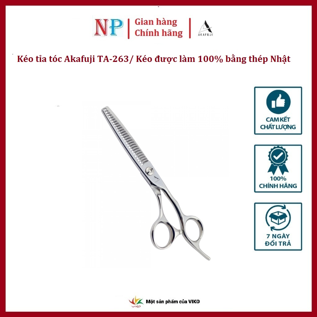Kéo tỉa tóc akafuji ta-263/ kéo được làm 100% bằng thép nhật