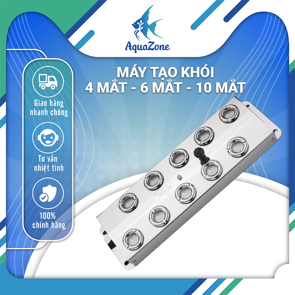 Máy tạo khói bể cá, phun sương 4 mắt 6 mắt 10 mắt 12 mắt cho thác nước spa gội đầu dưỡng sinh led đổi màu thân kim loại trang trí hòn non bộ