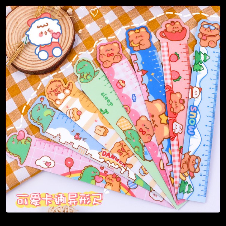 Thước kẻ mica dẻo xinh xắn dễ thương học tập, thước 15cm có thể uống cong bền bỉ