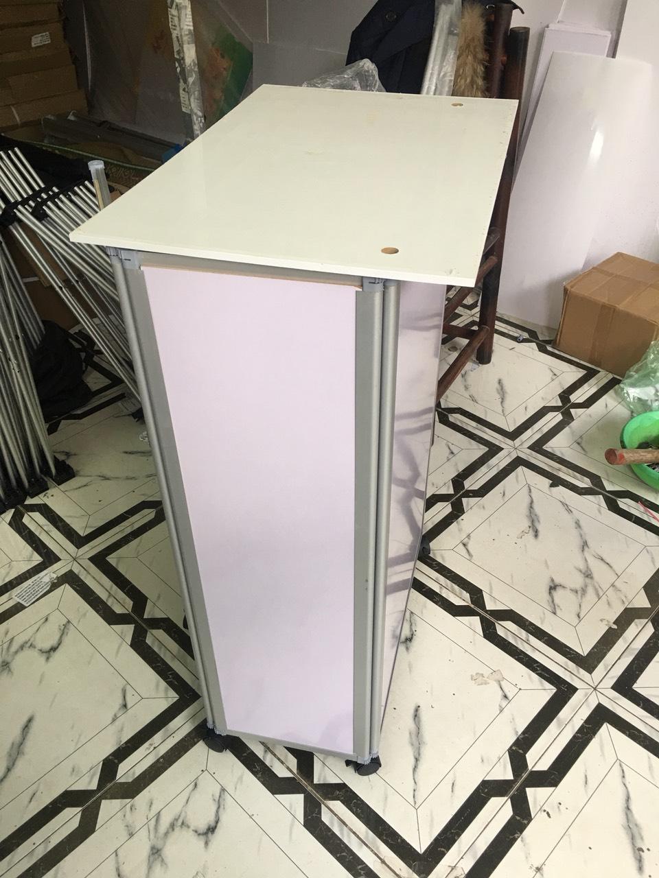 Booth sampling, booth khung nhôm di động, bàn nhôm lưu động