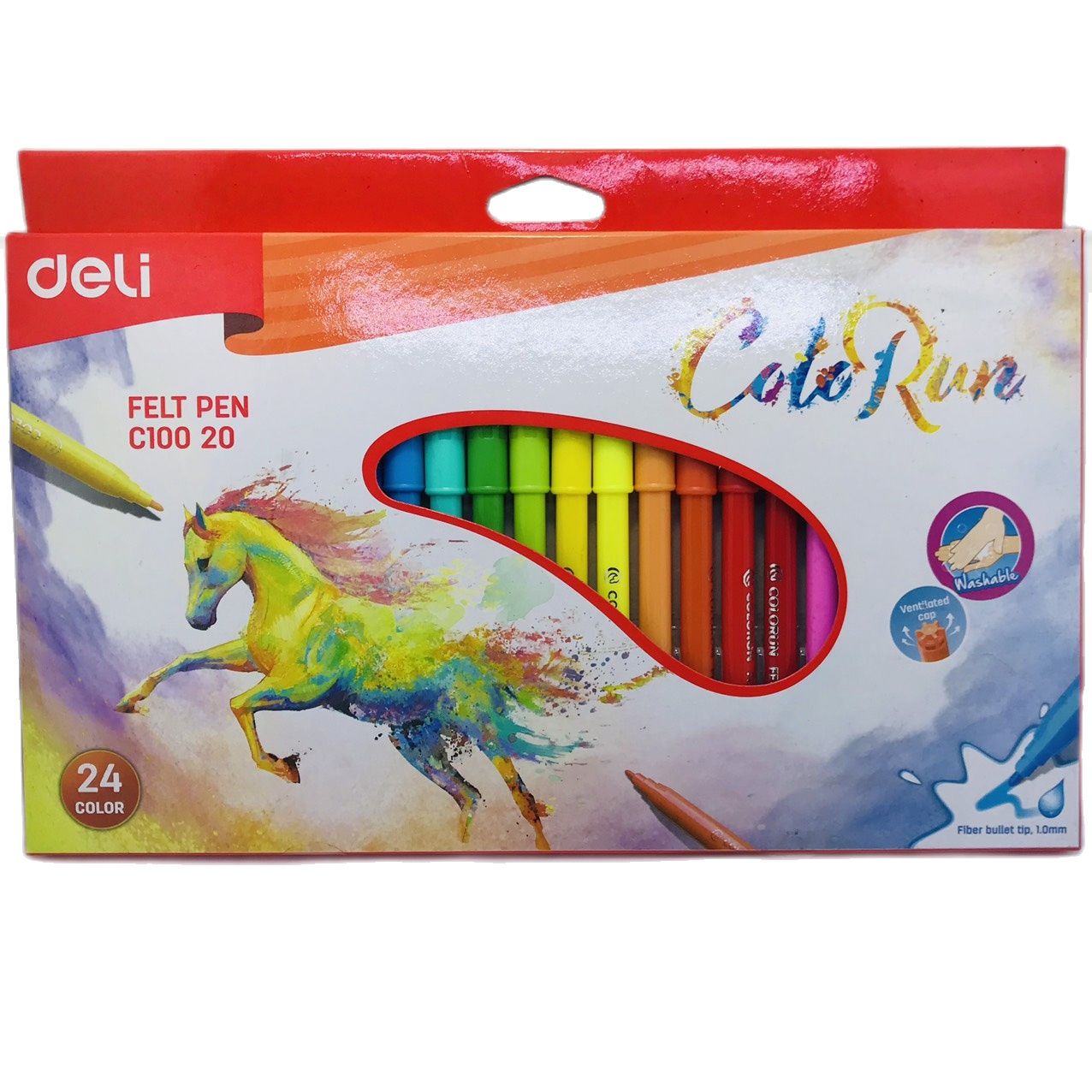 [HCM]Bút lông màu nước 24 màu hộp giấy Deli EC10020