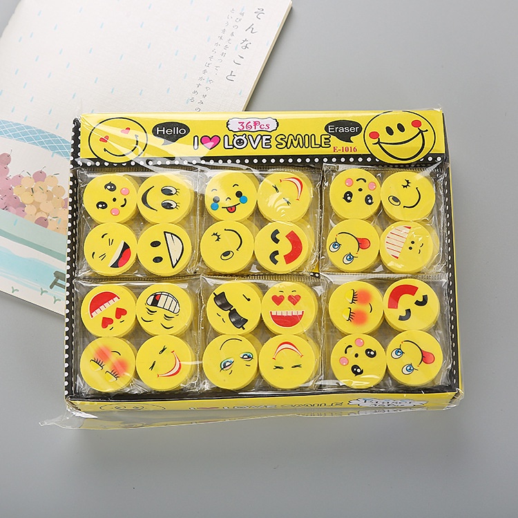 [Túi 4 Cục] Bộ cục tẩy hình EMOJI cực dễ thương - Cục gôm tẩy bút chì cho bé