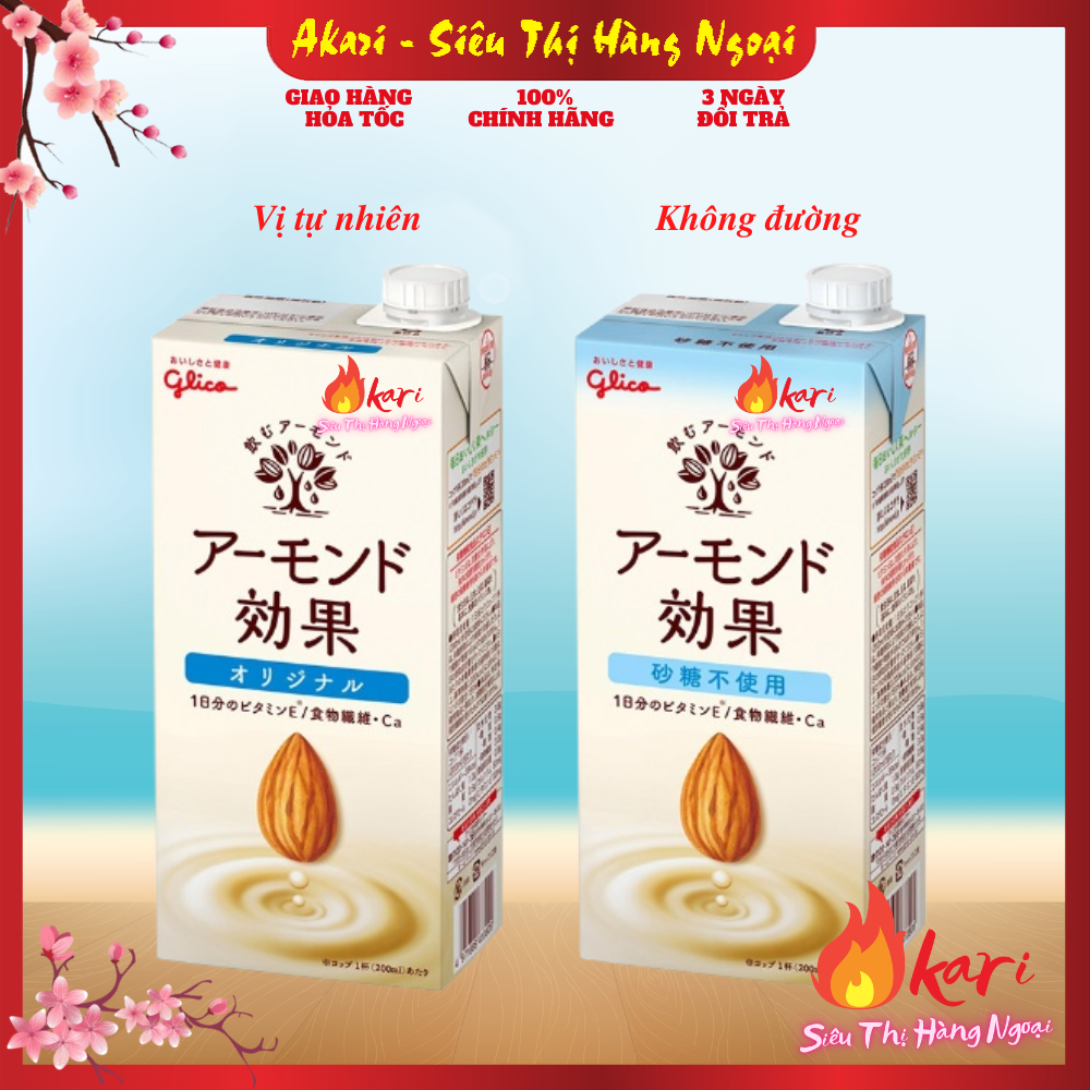 Sữa hạnh nhân Glico 1 lít nhiều vị nội địa Nhật Bản