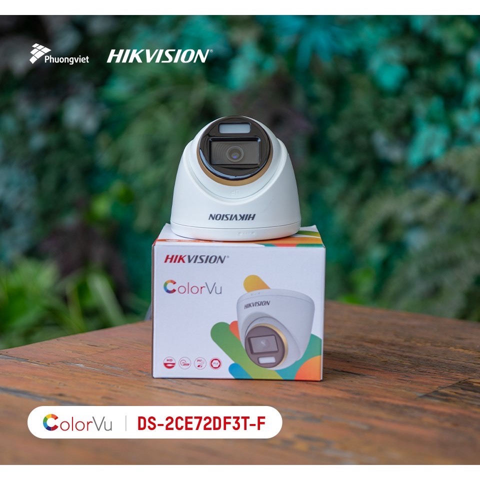 Camera hdtvi colorvu 2mp hikvision ds-2ce72df3t-f