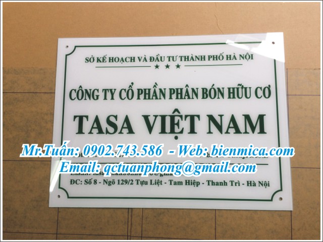Biển công ty mica - bảng công ty giá rẻ - lấy ngay