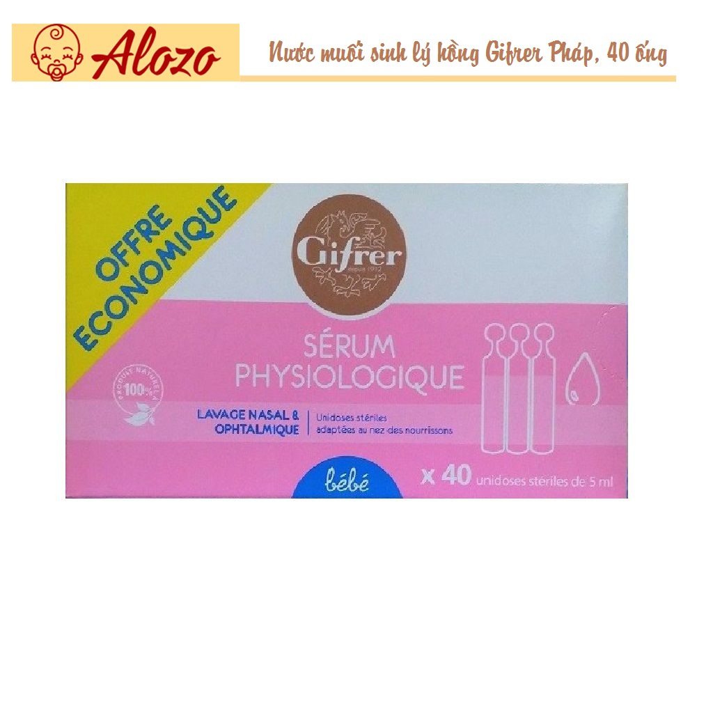 Nước Muối Sinh Lý  Hồng Gifrer Pháp Cho Bé, 40 ống 5 ml
