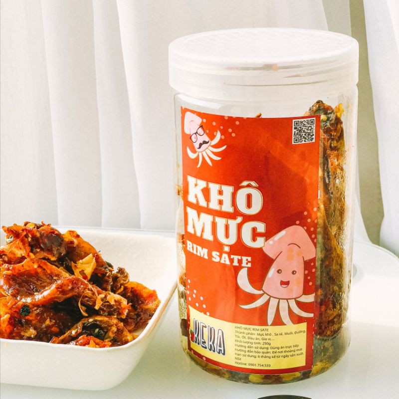 Khô mực rim sa tế keka 250g, đặc sản đà nẵng