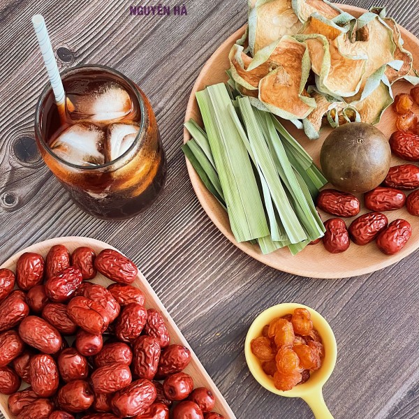 Trà sâm bí đao hạt chia, set nguyên liệu nấu -6-8 lít nước giúp thanh lọc cơ thể, ngủ ngon-SBD