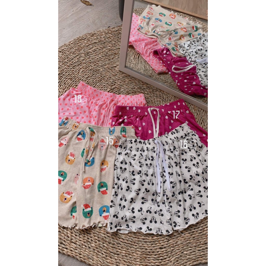 Quần đùi cotton thái nhiều HỌA TIẾT cute cho bạn nữ
