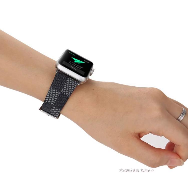 Dây đeo Apple Watch, Dây da LV cao cấp xanh 38mm