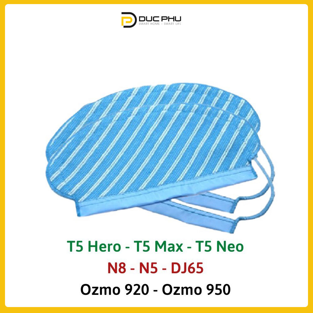combo Phụ kiện khăn lau, giẻ lau robot hút bụi Ecovacs Deebot T5 Hero, T5 Max, T5 Neo, N8, N5, T5 Power, Ozmo 920, Ozmo 950