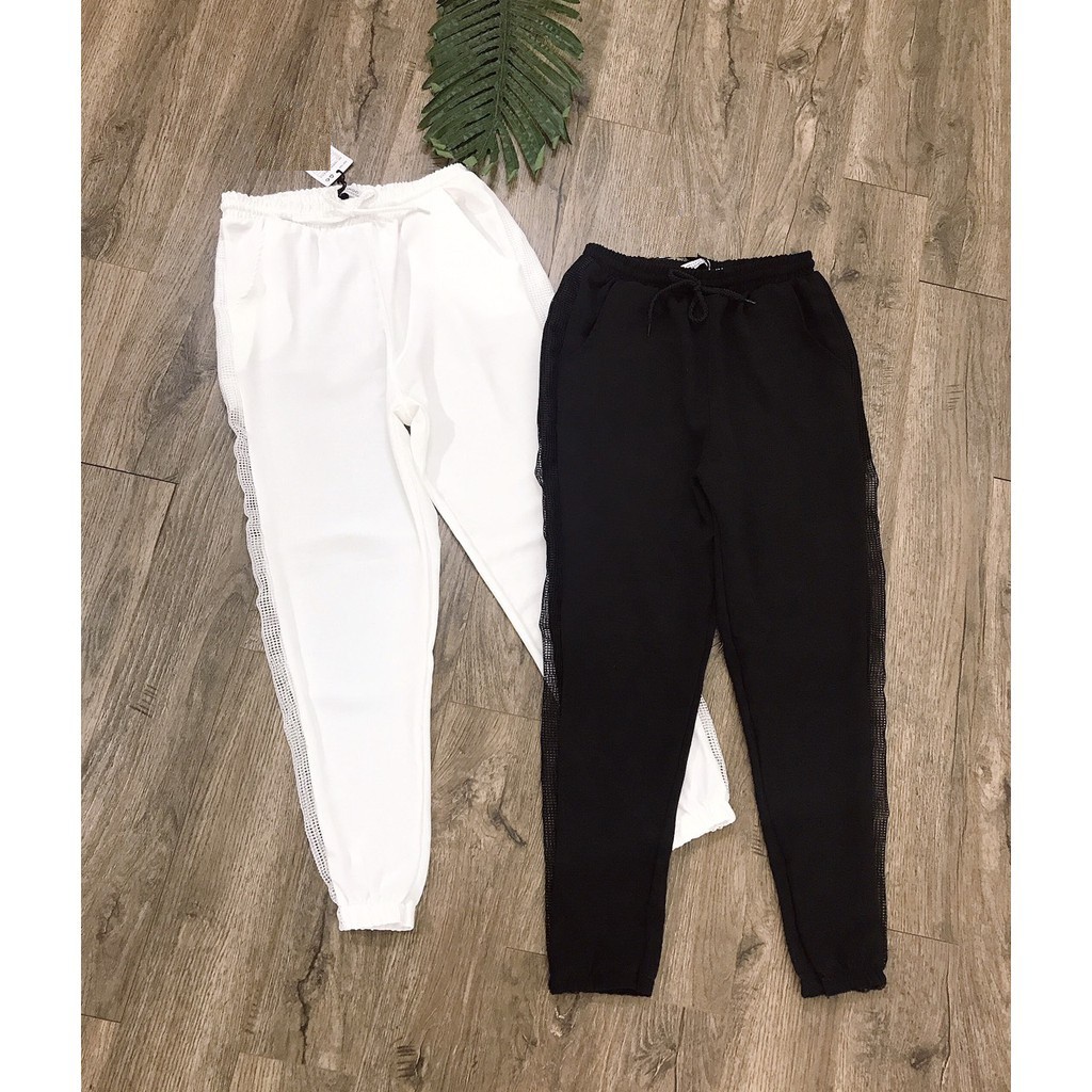 Quần Jogger Nữ Thể Thao Phối Lưới Hông Chất MÁT , MỊN