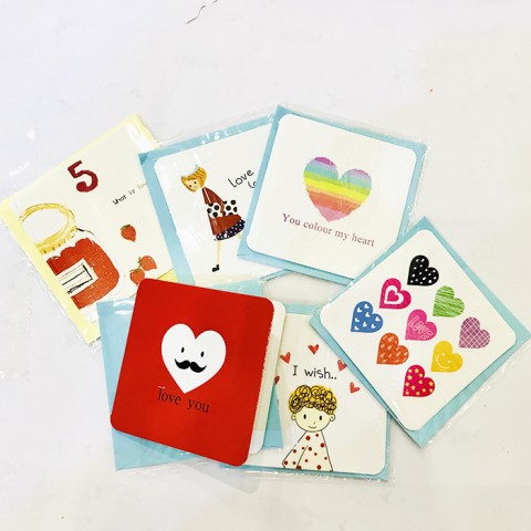 Thiệp chúc mừng tình yêu mini hoạt hình dễ thương