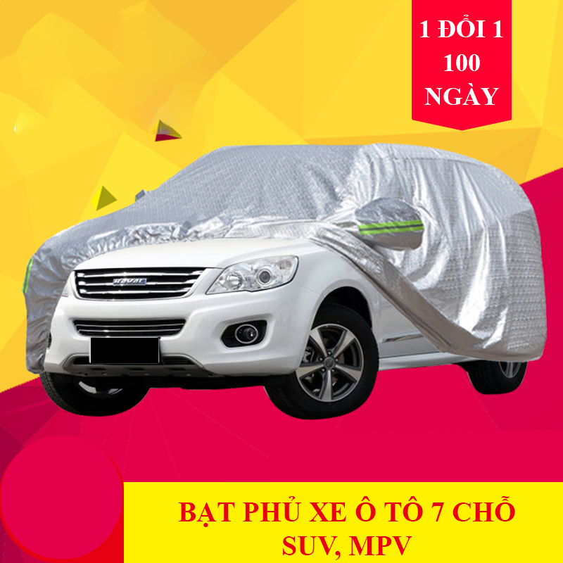 Bạt phủ xe ô tô TOYOTA FORTUNER, bạt phủ ô tô hiện đại cho xe 7 chỗ, bạt trùm chống nắng nóng nhiệt độ cao, bạt phủ chống mưa cho xe ô tô 7 chỗ TOYOTA FORTUNER có khóa kéo