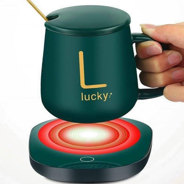 Bộ cốc và đế hâm nóng đồ uống thông minh thương hiệu Lucky