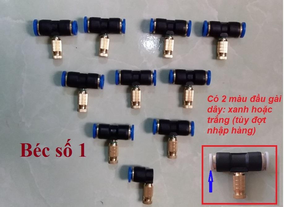 Bộ 10 đế nhựa + béc phun sương làm mát (số 1- 2- 3)