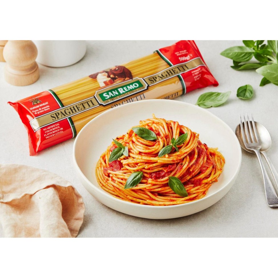 Mì Spaghetti San Remo Số 5 sợi tròn gói 500g - Mỳ San Remo Spaghetti Pasta No.5