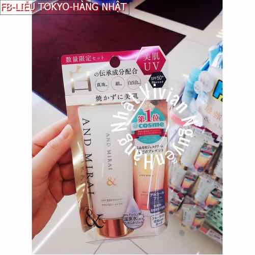 Kem chống nắng FANCL And Mirai dưỡng trắng da SPF50+PA++++ 60g (kèm kem dưỡng 4 in 1 15g)