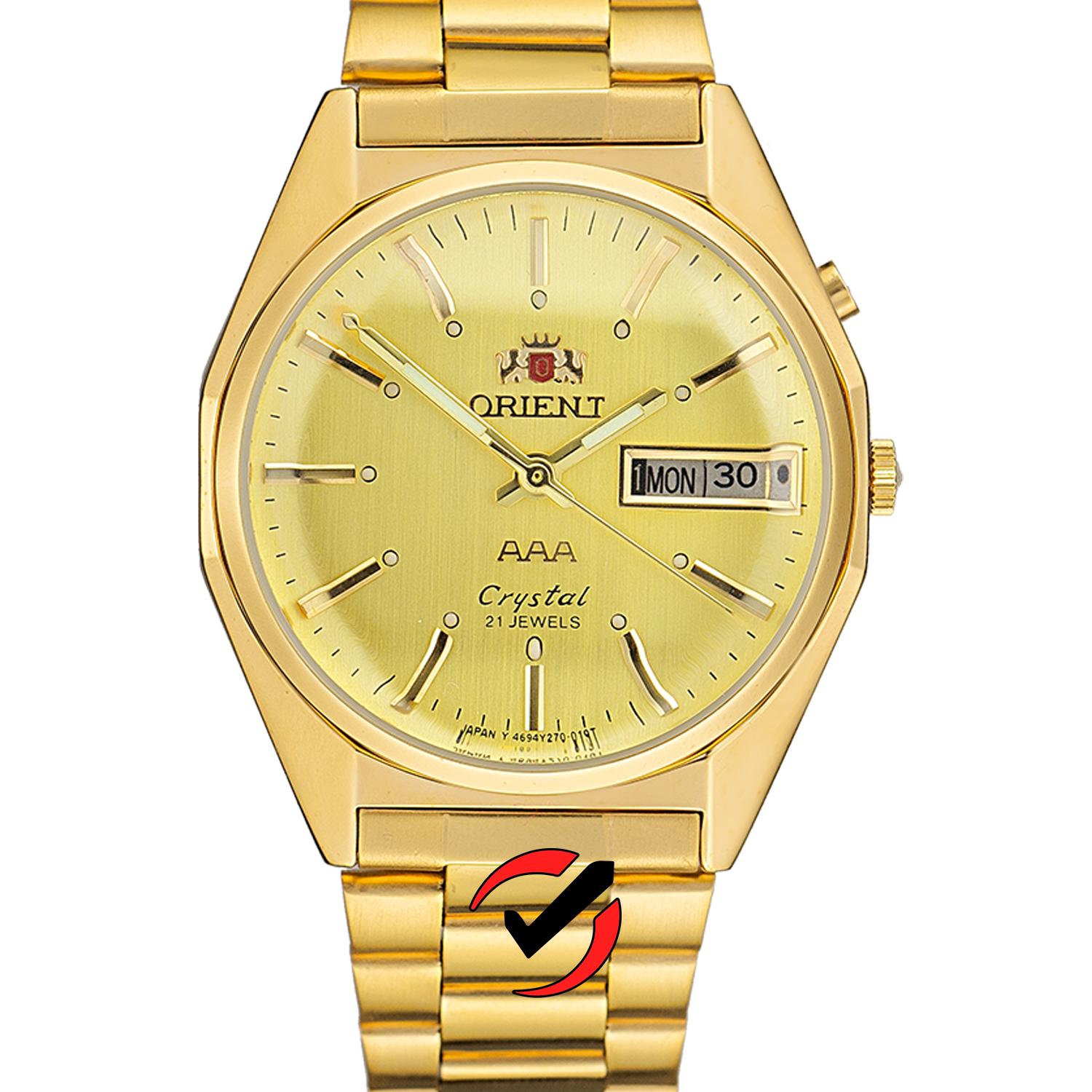 Đồng hồ cơ nam orient 3 sao cao cấp giá rẻ mạ vàng chống nước chống xước automatic - bảo hành dhqt 12 tháng