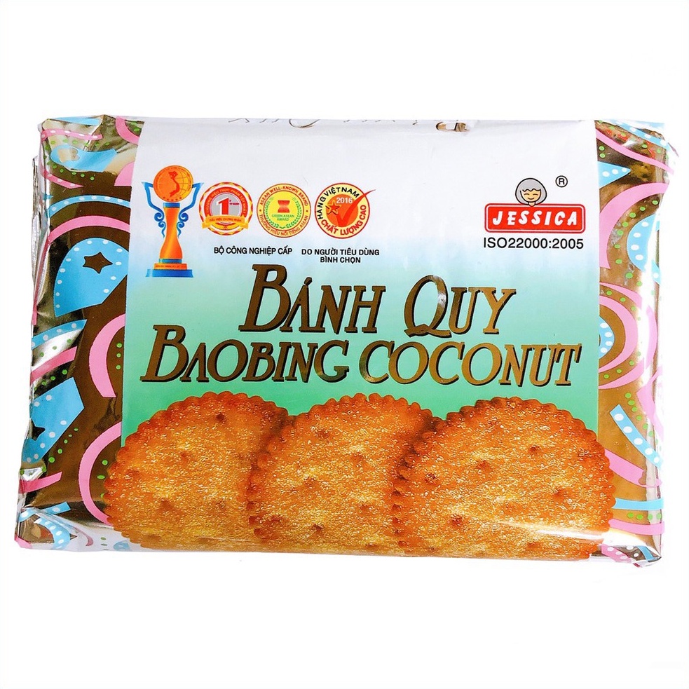 Bánh Quy Phủ Đường Dừa Baobing Coconut Jessica Bạc Tròn (Gói 170g)