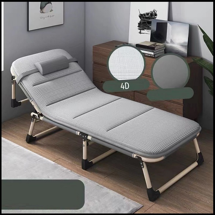 Ghế xếp văn phong gấp gọn đa năng, có đệm 4d, khung thép chịu lực, giường gấp văn phòng tiện lợi, giường xếp gấp gọn, giường ngủ trưa văn phòng