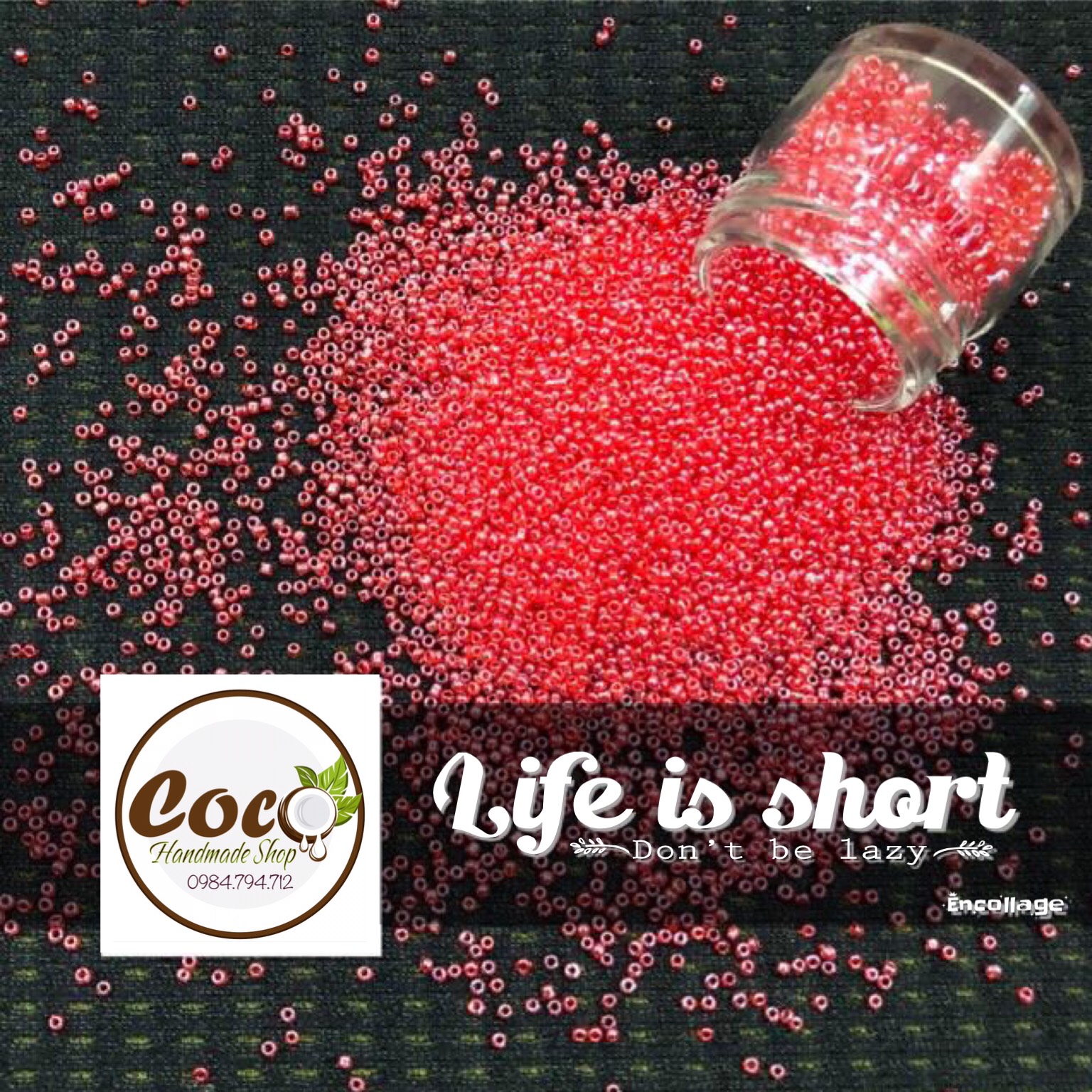 100gr hạt cườm tấm nhí 2mm