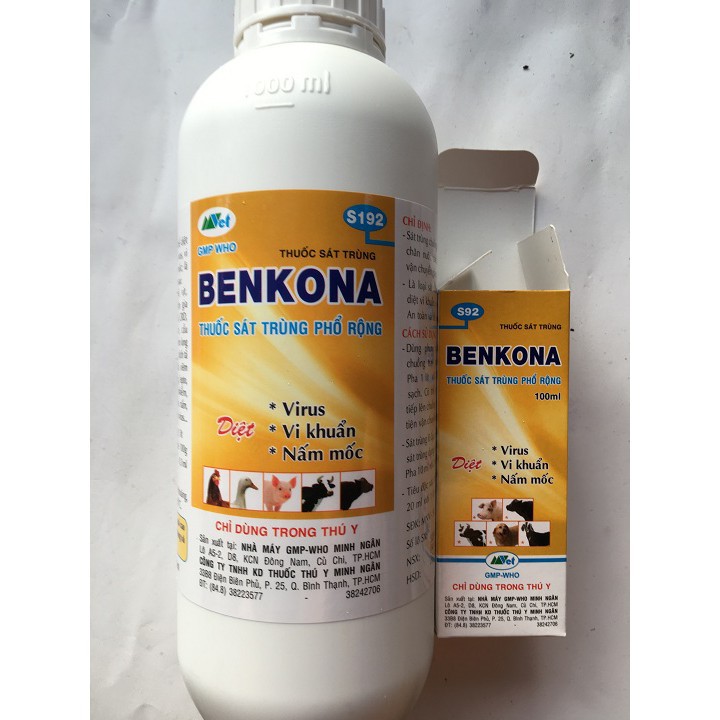 Benkona - Dung dịch sát trùng chai 1 lít.
