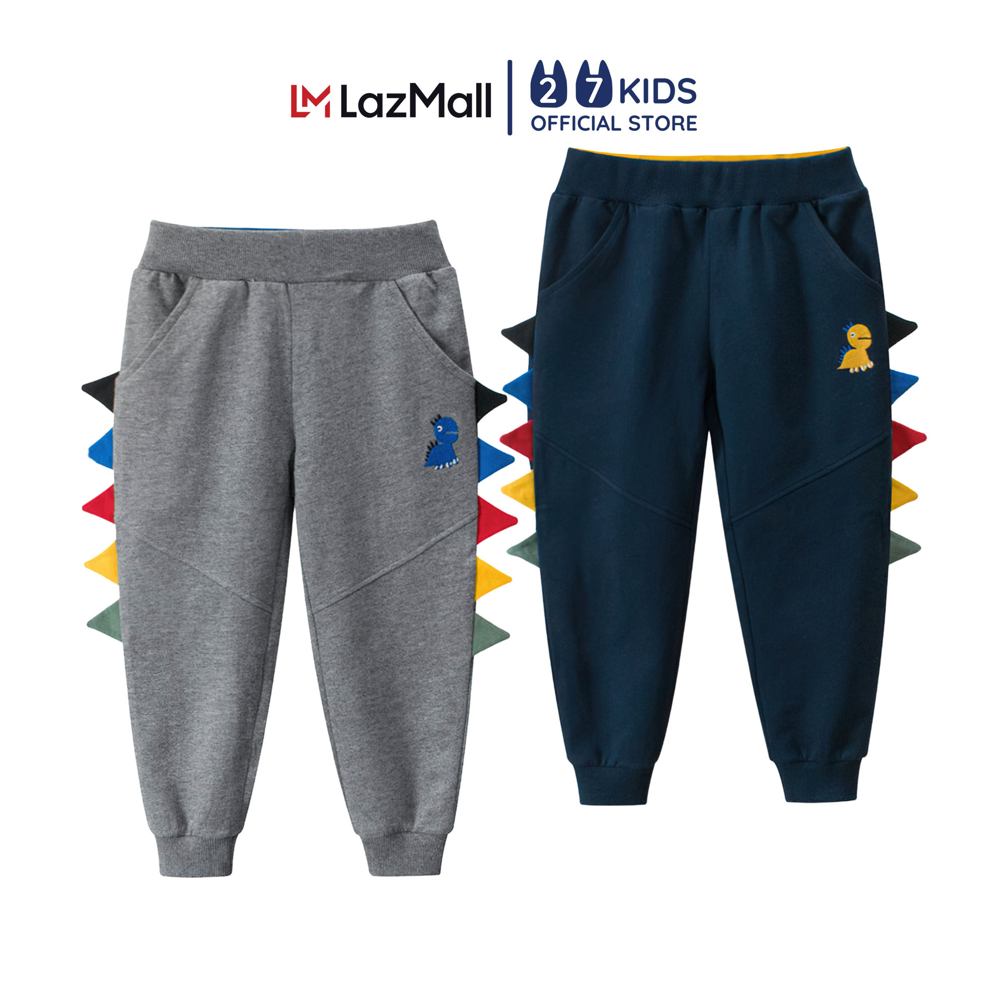 Quần thun dài bé trai 27Kids Quần thu đông nam 100% Cotton cho trẻ từ 2-10 tuổi BLPE2