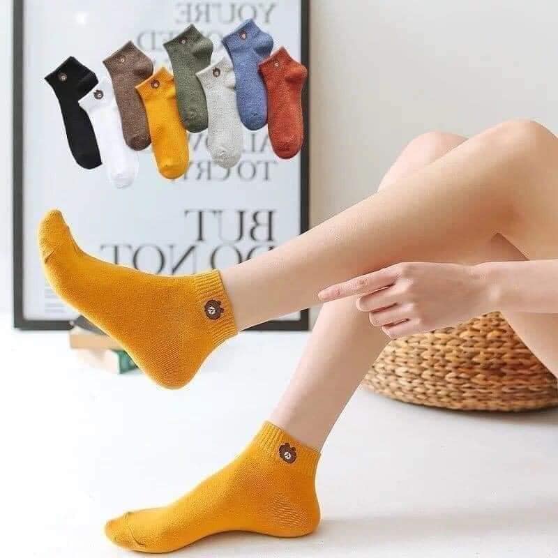 Sét 10 đôi tất vớ lười gấu siêu cute, thoáng mát, tất vớ nữ phong cách hàn quốc