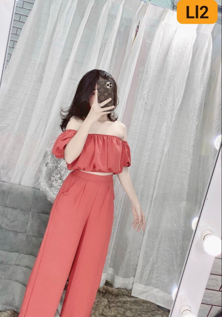 SET BỘ ÁO TRỄ VAI TAY NGẮN PHỒNG KẾT HỢP QUẦN ỐNG SUÔNG DÀI CỰC XINH VÀ SANG CHẢNH,CHẤT VON DÀY MỊN TTSGR