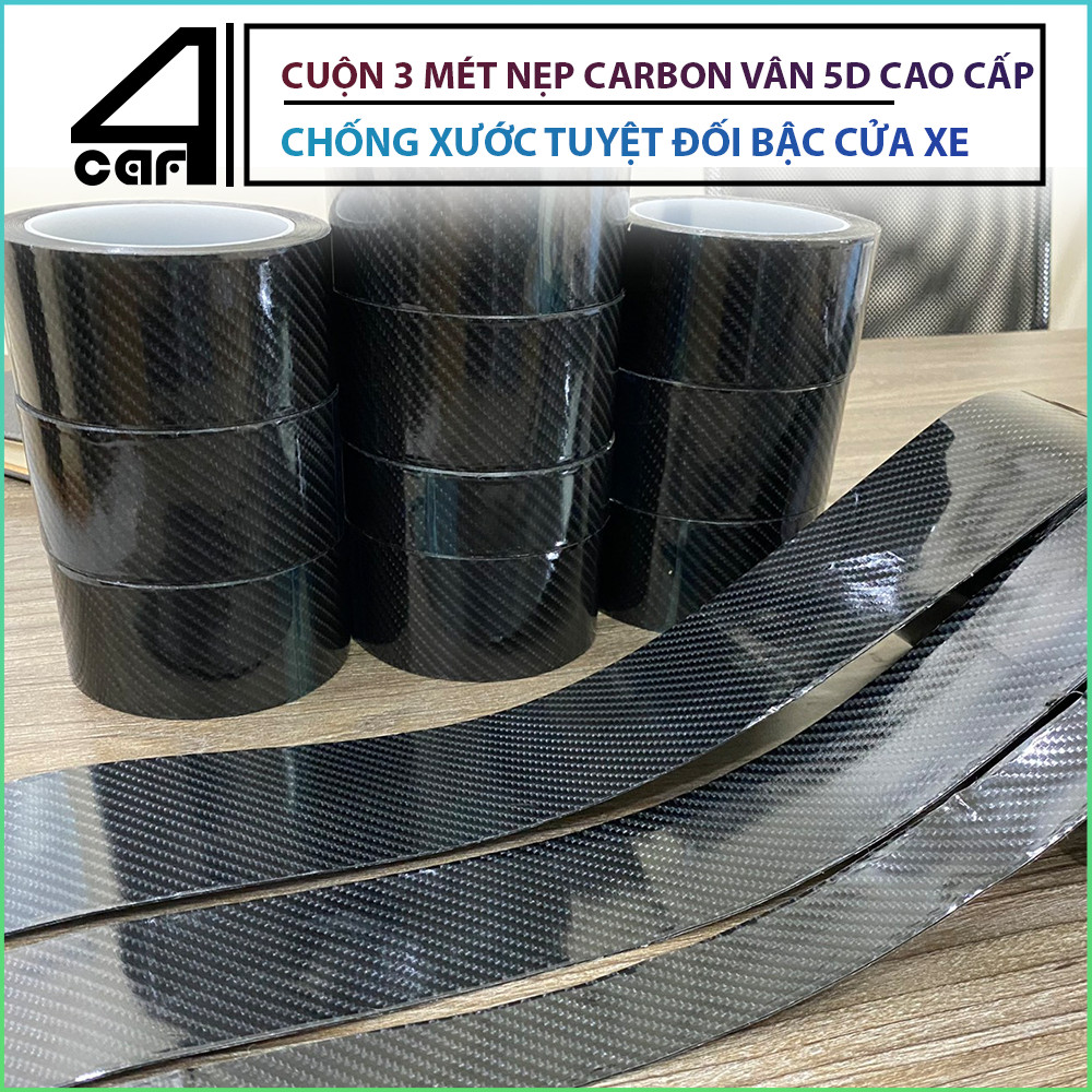 [ Nẹp Cao Cấp ] Nẹp Carbon ô tô 5D chống xước viền cửa, bậc cửa ô tô Cacbon 5D chống trầy xước bảo vệ bậc cửa ô tô, Miếng dán chống xước ô tô, decal dán xe ô tô chống xước giảm chấn, phụ kiện xe hơi ô tô