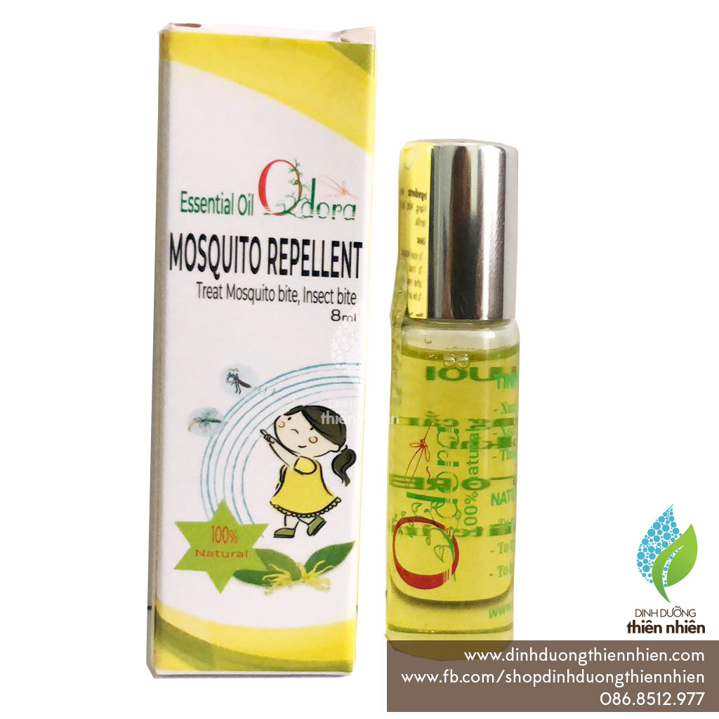Tinh dầu chống muỗi và côn trùng odora natural anti bug oil 8ml - 100% thiên nhiên
