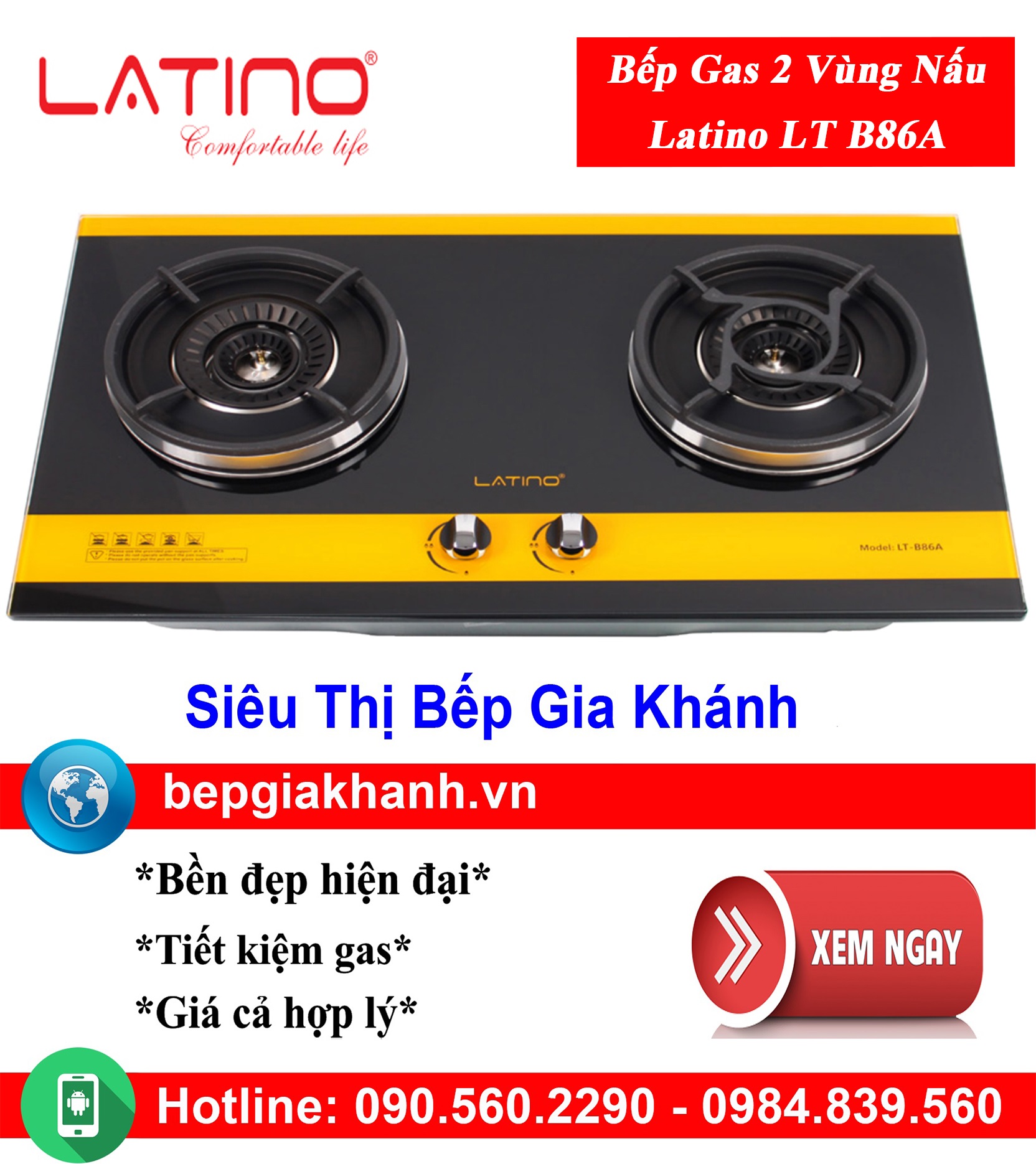 [HCM]Bếp gas âm Latino LT B86A, bếp gas, bếp gas đôi, bếp gas đơn, bếp gas âm, bếp ga, bếp ga đôi, bếp ga đơn, bếp ga âm, bep ga, bep gas