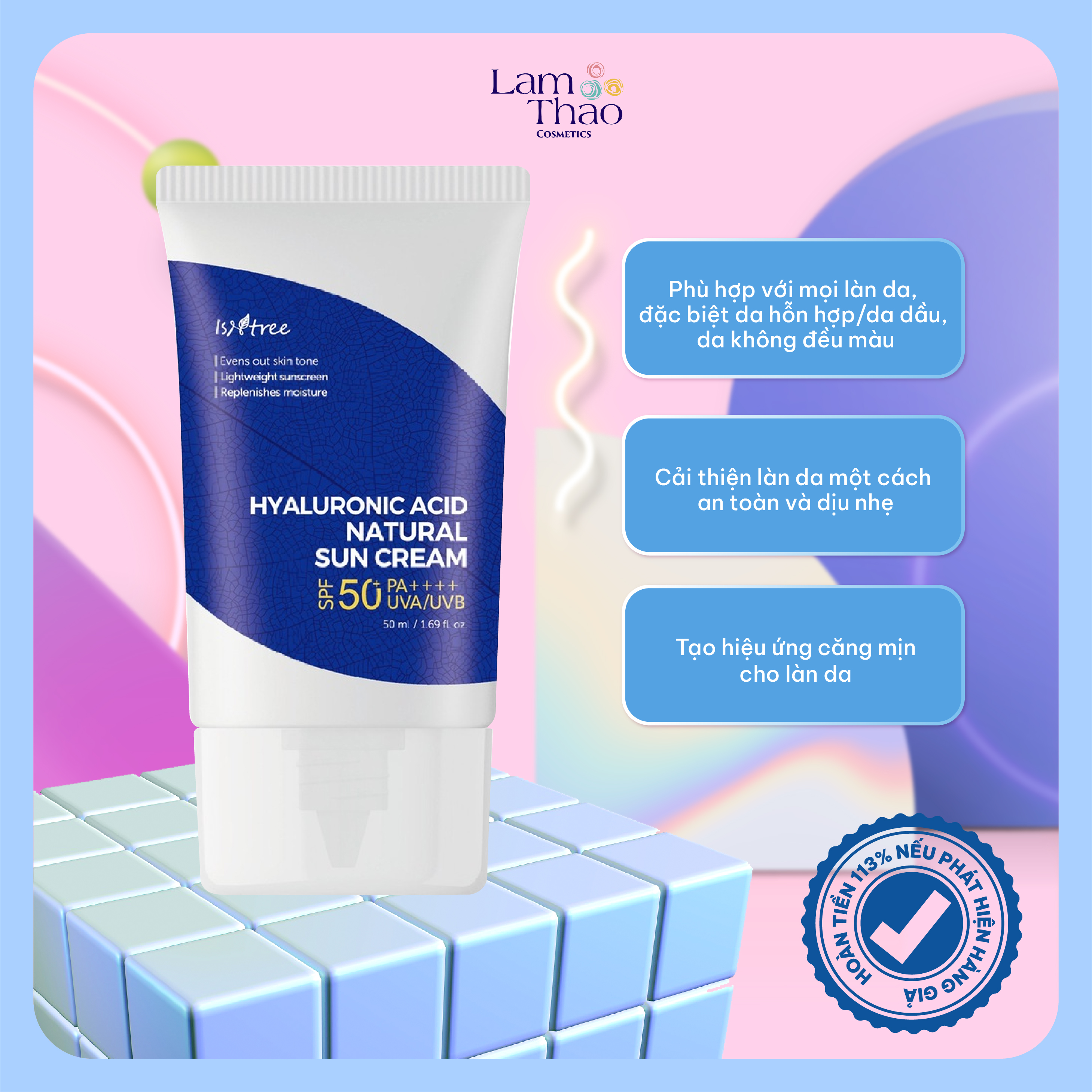 Kem chống nắng isntree hyaluronic acid natural sun cream