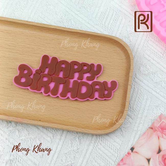 Khuôn silicon Phong Khang làm rau câu chữ happy birthday