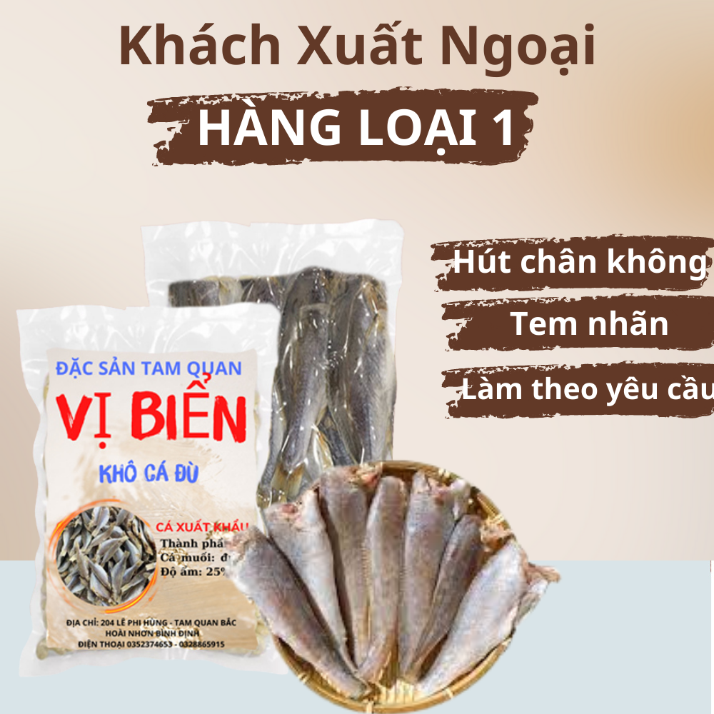 Khô cá đù 1 nắng loại 1 vị biển, cá đù một nắng xẻ lớn, hải sản khô gói 500gr cho người ăn sành