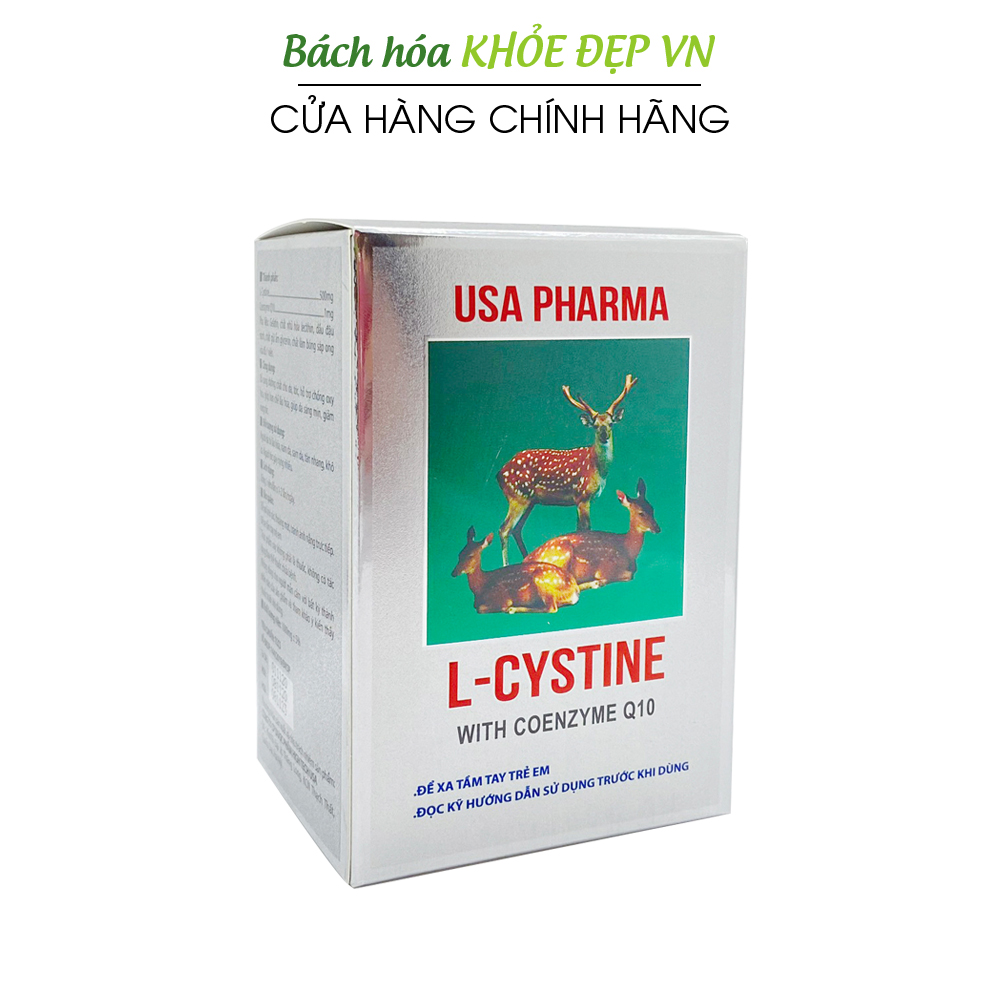 Viên uống L-Cystine with coenzyme q10 giúp đẹp da khỏe tóc giảm gãy rụng tóc giảm nám sạm da - 60 viên