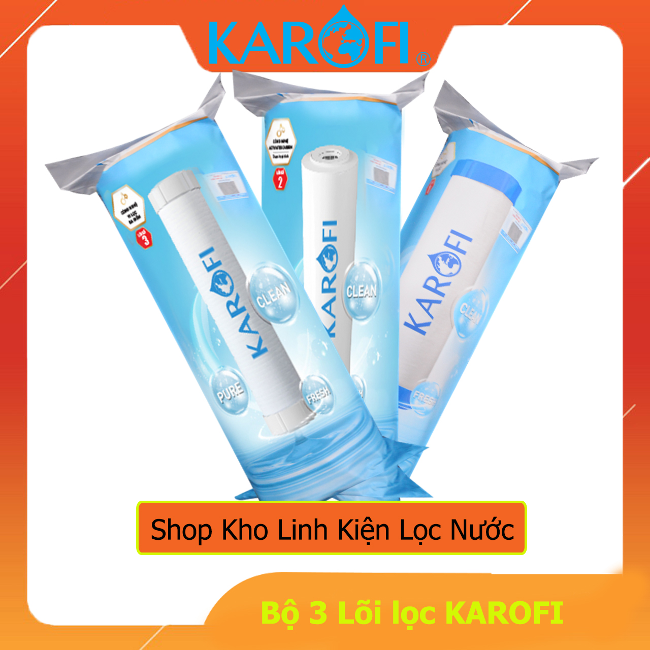 Bộ 3 lõi lọc nước thô karofi 123 duo smax chính hãng