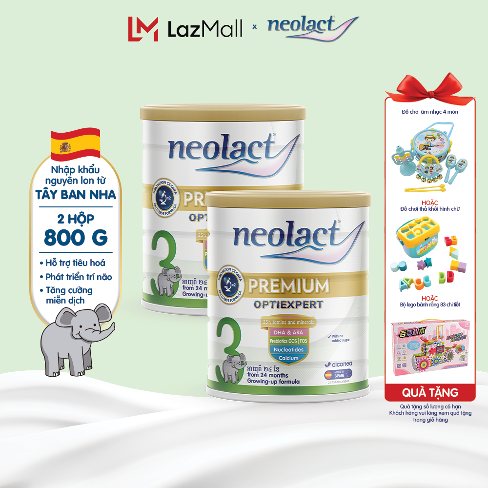 Combo of 2 Neolact Premium Optiexpert Step 3 Nutritional Milk Powder - 800g Can