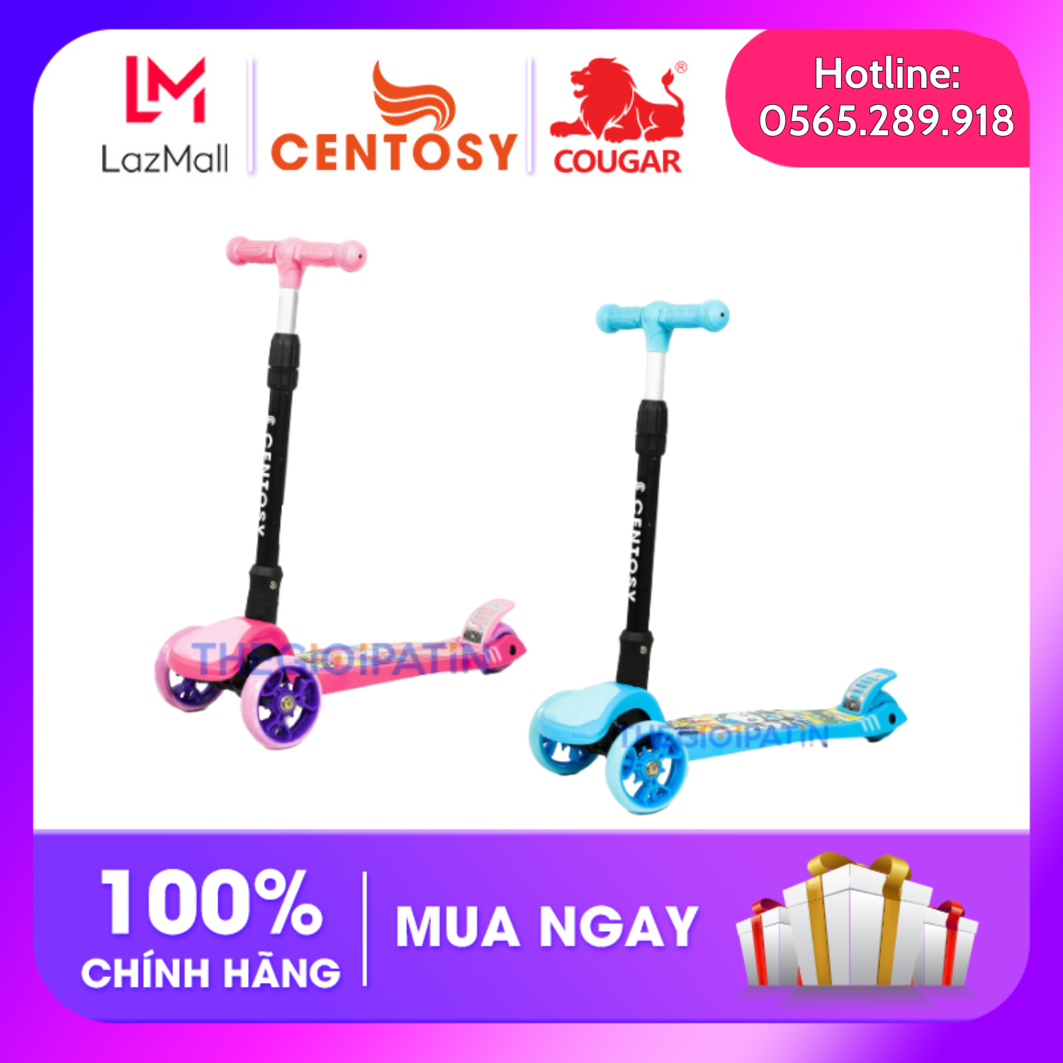 Xe Scooter Centosy MHBC 017C , xe scooter trẻ em chính hãng dành cho các bé dưới 55kg