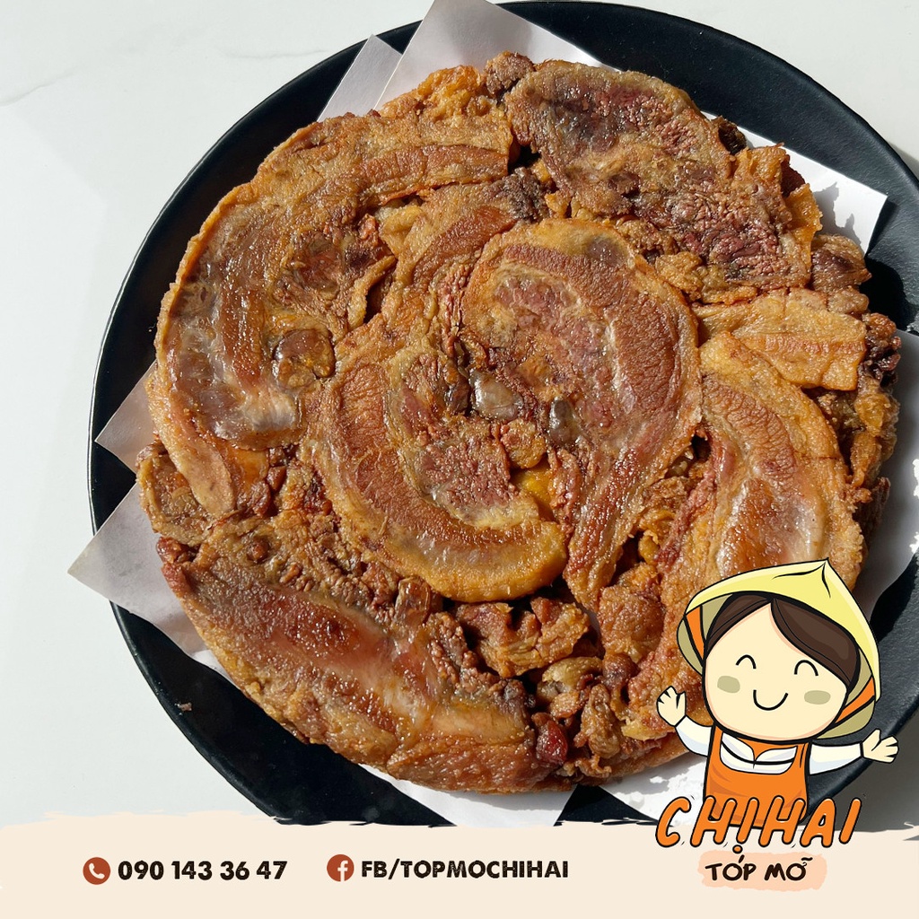 Bánh tóp mỡ ba rọi chị hai nguyên bánh vị giòn hoặc dẻo 250gr tm08