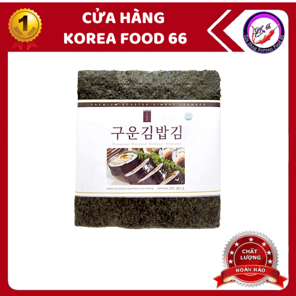 Rong biển cuộn cơm 100 lá loại dày ngon dùng cuộn cơm/sushi/ kimbap nhập khẩu hàn quốc gói 240g