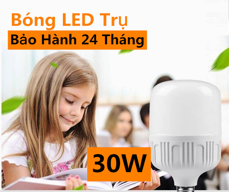 Bóng đèn Led trụ LED bulb 30W Trấng siêu sáng tiết kiệm điện đuôi E27, Bảo hành: 2 tháng