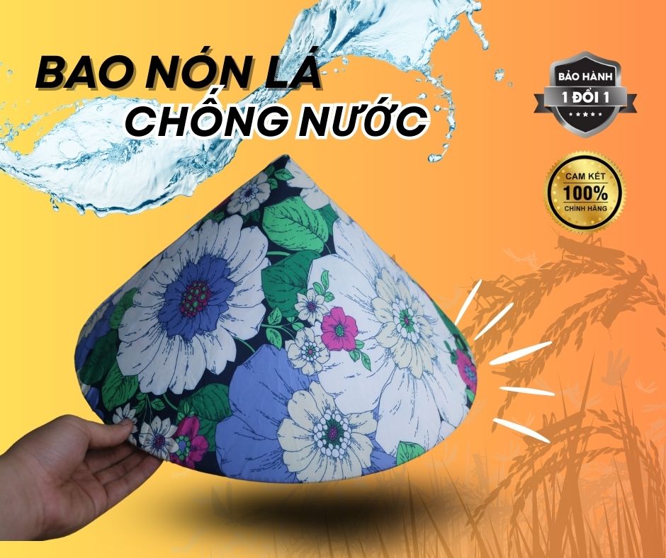 Bao bọc nón lá, miếng bảo vệ nón lá, có hoạ tiết, giúp tăng khả năng bền bỉ, tăng thẩm mĩ hơn và chống thấm nước hiệu quả - 4